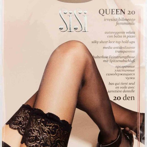 Чулки женские SiSi Queen цвет: mele/лёгкий загар, размер 4-L, 20 den