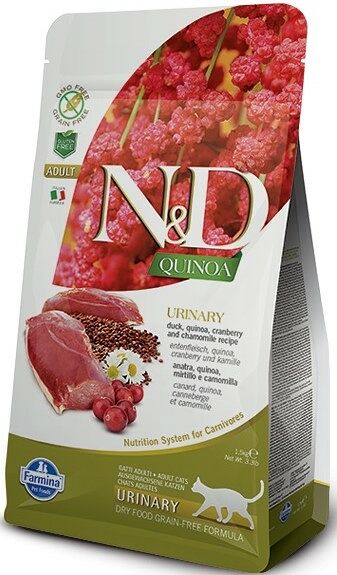 Farmina N&D Cat Quinoa Urinary корм для профилактики мочекаменной болезни у кошек Утка и киноа