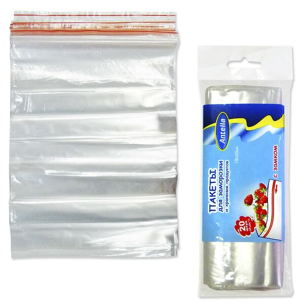 Пакеты для заморозки с замком Antella, 15х20 см, 1 л, 20 шт