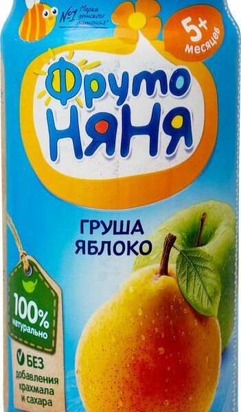 Пюре ФрутоНяня груша-яблоко с 5 месяцев, 250г