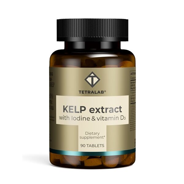 Келп Tetralab Kelp extract with Iodine&vitamin D3 таблетки 90 шт 