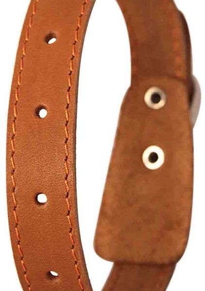 Ошейник для собак Gamma кожаный безразмерный, натуральная кожа, обхват шеи 15-35 см, в ассортименте