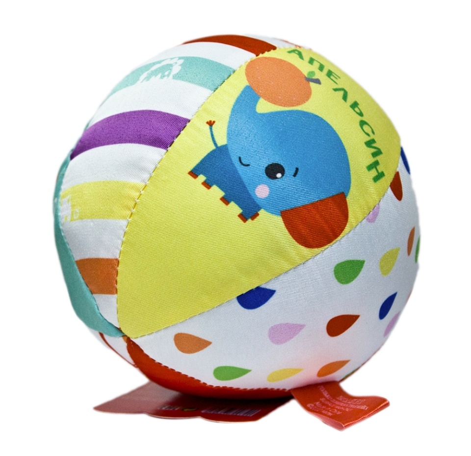 

Мячик-погремушка Fisher-Price "Фрукты" 6 секций, развивающая мягкая игрушка 0+, Китай