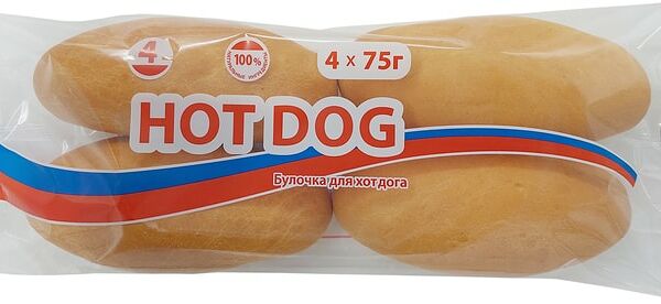 Булочка Щелковохлеб для хот-дога 4шт*75г