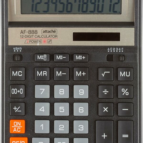 Калькулятор настольный ПОЛН.Attache ASF-888,12р,дв.пит,204x158мм,ч/з