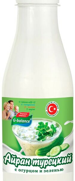 Айран G-Balance турецкий с огурцом и зеленью кисломолочный 1.8% 300мл