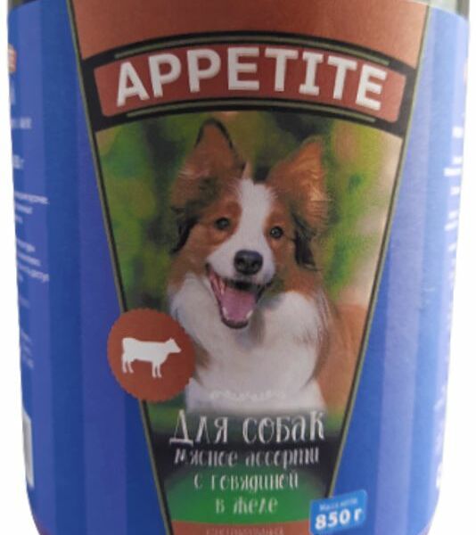 Корм для собак Мясное Ассорти с говядиной в желе 850г