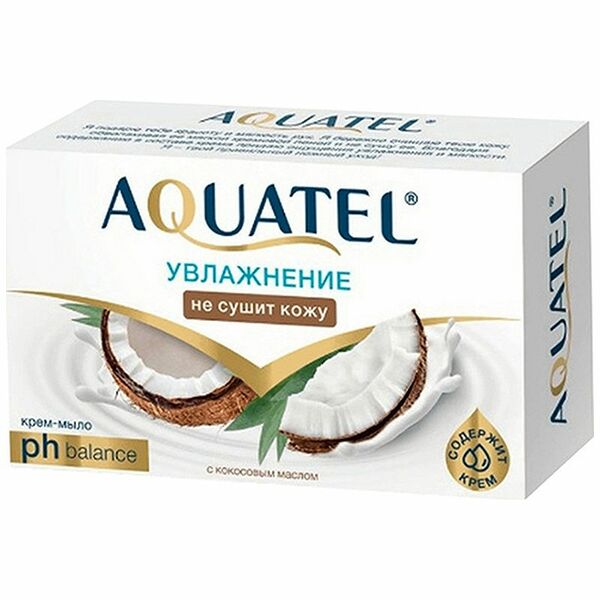 Крем-мыло Aquatel Кокосовое молочко туалетное твёрдое, 90г