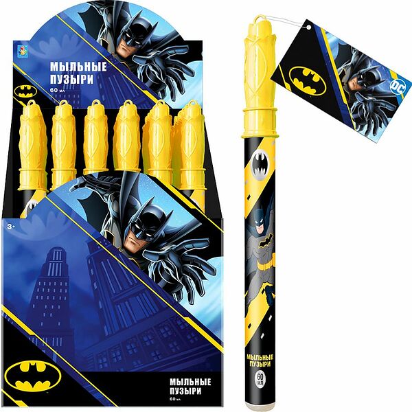 Мыльные пузыри Batman колба в термоплёнке 60мл Т22199