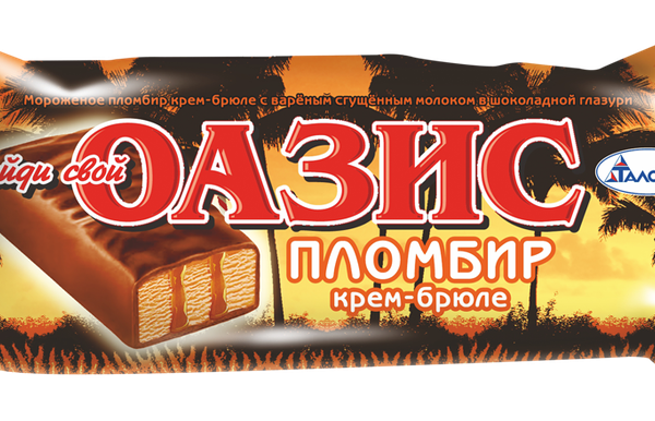 Мороженое ТАЛОСТО Найди свой Оазис Крем-брюле с вареным сгущенным молоком в шоколадной глазури 12%, без змж, батончик