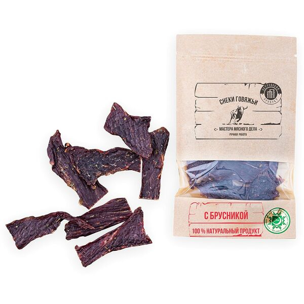 Снеки Говядина с ароматом брусники прод сух мясн фирм 35г Агро бекон