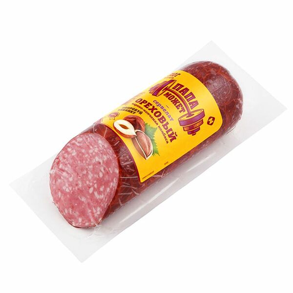 Колбаса Папа Может Сервелат Ореховый варено-копченый, 310г