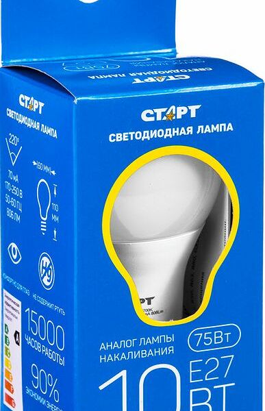 Лампа светодиодная Старт LED GLS E27 10W