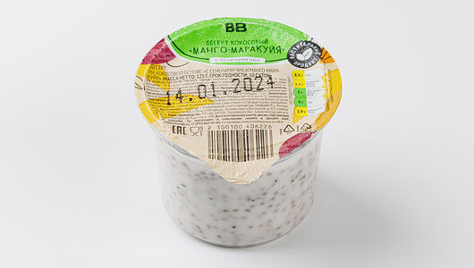 Десерт кокосовый с семенами чиа Манго-маракуйя 