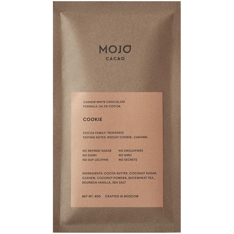 

Белый шоколад Mojo Cacao с гречишным чаем со вкусом печенья 80 г