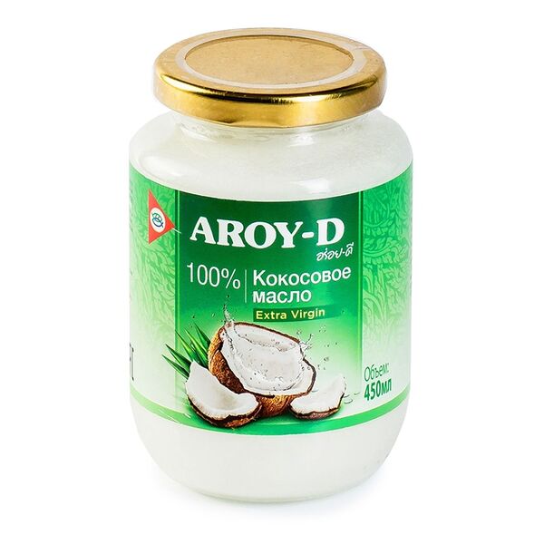 Масло кокосовое Aroy-D нерафинированное первого холодного отжима Extra Virgin 450 мл