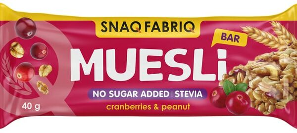 Батончик Snaq Fabriq Клюква-Мюсли 40г
