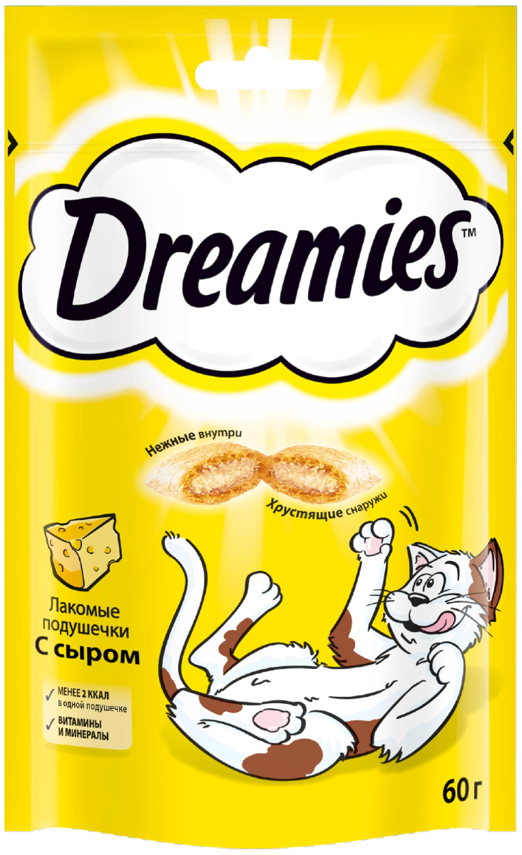 

Лакомство для кошек Dreamies подушечки с сыром 60 г