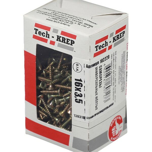 Саморез универсальный, потайная головка, TECH-KREP, 3,5х16, 200шт