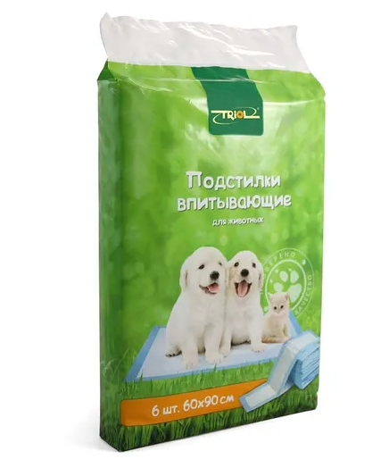 Подстилки Triol впитывающие 60 х 90 см., 6 шт.