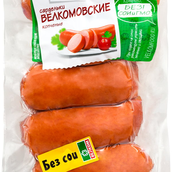 Сардельки вареные ВЕЛКОМ натуральная оболочка, 450г