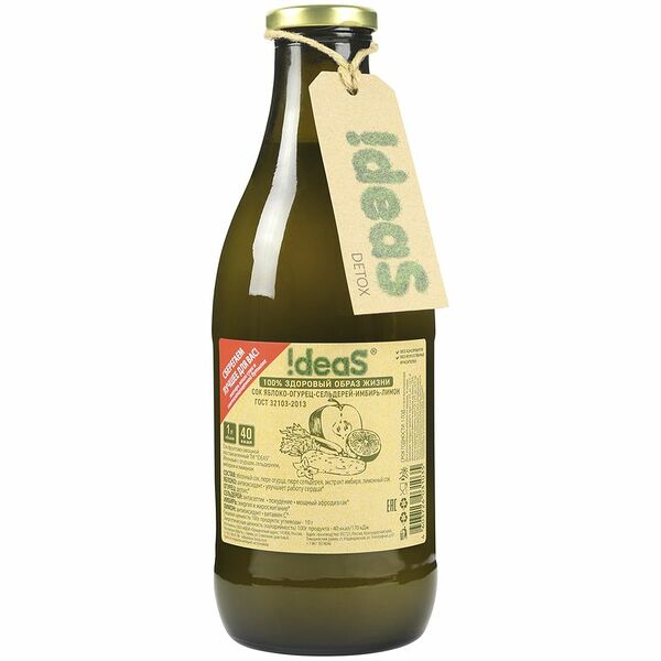 Сок Ideas яблочно-огуречный с сельдереем-имбирём-лимоном, 1л
