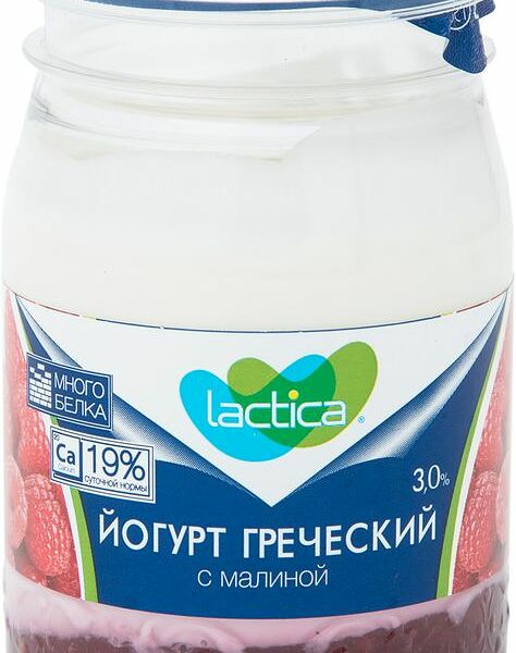Йогурт Lactica греческий малина 3%, 190г