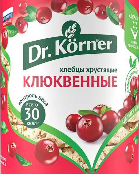 Хлебцы Dr.Korner Злаковый коктейль Клюквенный 100г