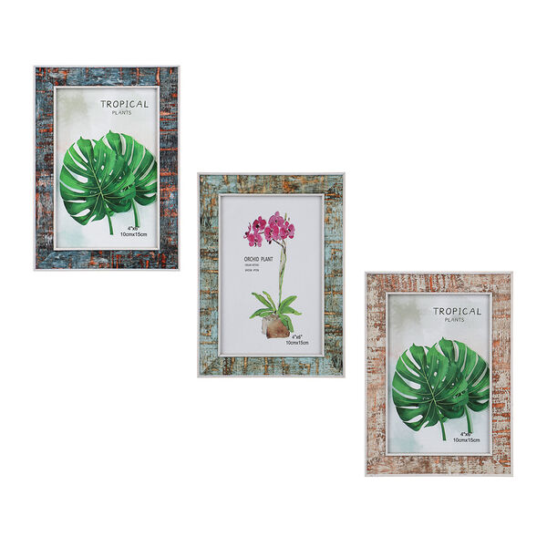 Фоторамка, 10х15 см, пластик, 3 дизайна в ассортименте, арт.23-85