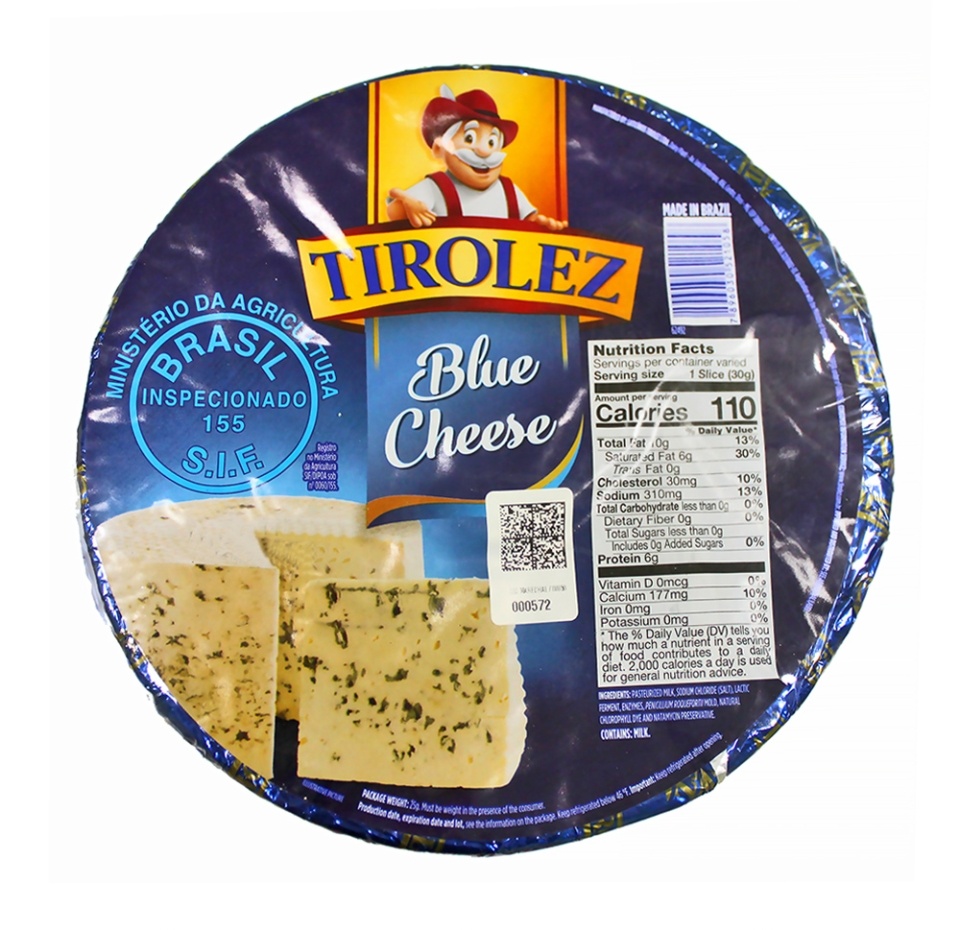 

Сыр Tirolez с голубой плесенью Blue Cheese 56% БЗМЖ Бразилия вес