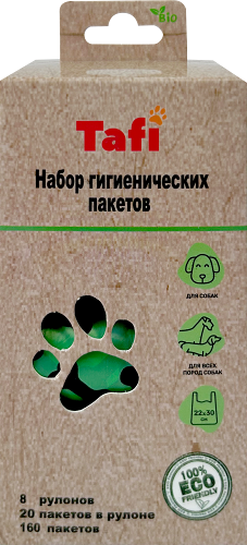 Пакеты для уборки Tafi за животными 20x8 рулонов