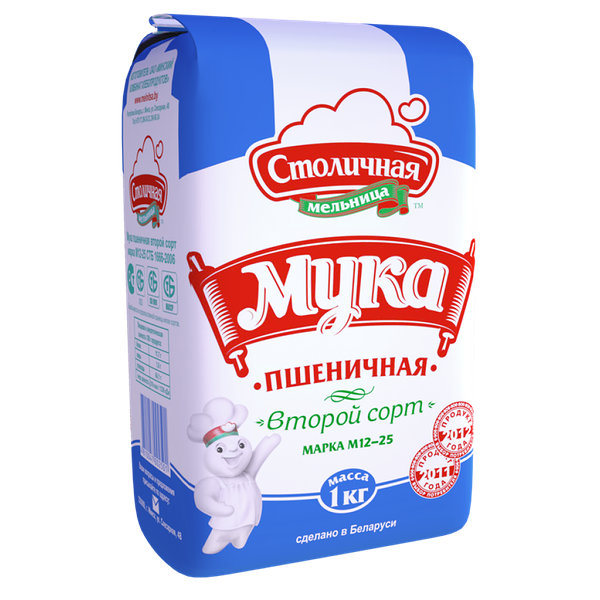 Мука пшеничная Столичная мельница 2с М12-25 1кг МКХП
