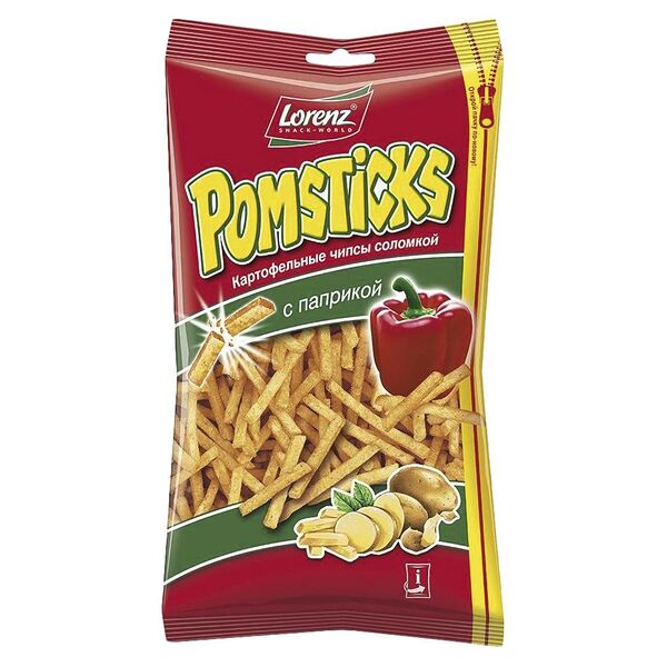 Чипсы картофельные Lorenz Pomsticks соломкой с паприкой, 100г