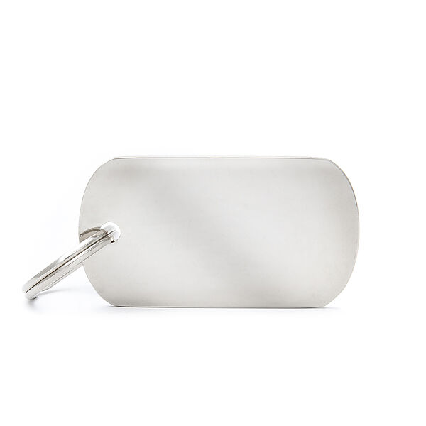 Адресник для кошек и собак маленький Военный, серебряный