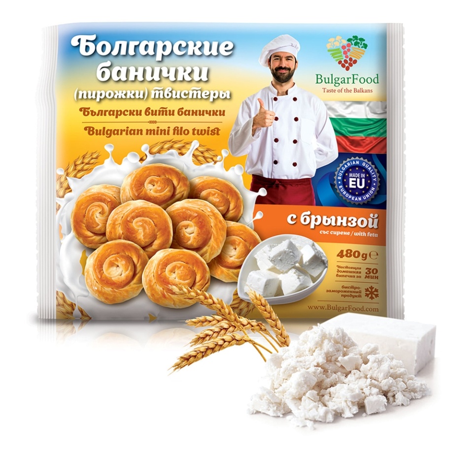 

Мини банички (пирожки) BulgarFood Taste of the Balkans пирожок-твистер из теста фило с брынзой, 480 г, Болгария