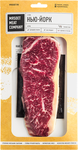 

Стейк Мясоет из мраморной говядины Нью Йорк 200 г
