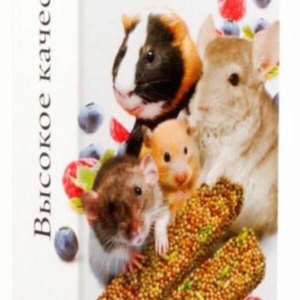 Лакомство для грызунов Зерновые палочки ягоды ТМ Вака