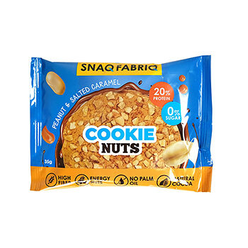 Печенье протеиновое Snaqfabriq Cookie Nuts глазированное Арахисовый десерт с соленой карамелью 35г, Россия