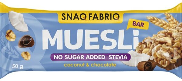 Батончик Snaq Fabriq с молочным шоколадом Кокос-Мюсли 50г