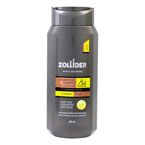 Гель-шампунь для душа Zollider Xtreme Fresh 3в1 мужской