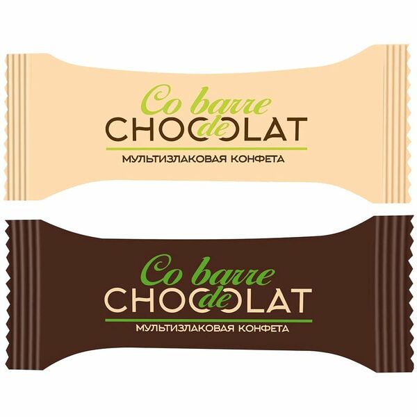 Конфеты Co barre de Chocolat мультизлаковые с белой и темной кондитерской глазурью вес