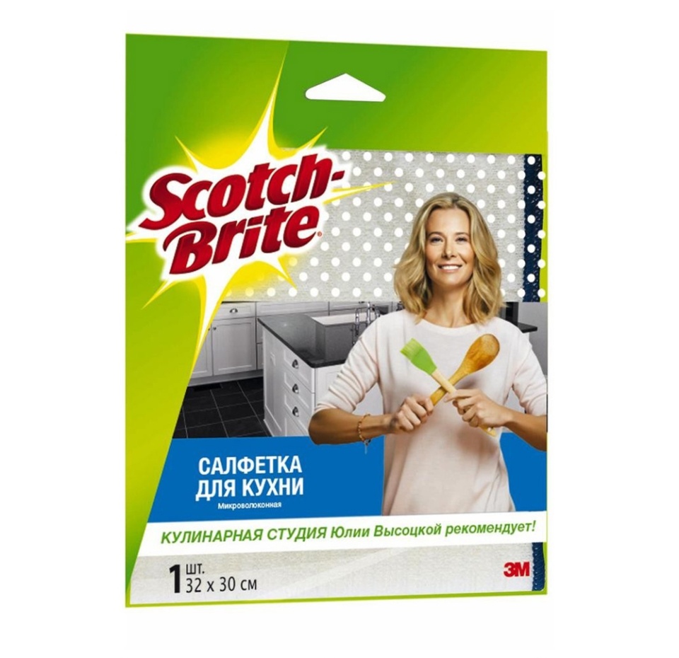 

Салфетка для кухни микроволоконная Scotch-Brite 32х30 см