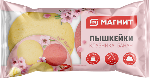 Пышкейк Магнит клубника банан, 100 г
