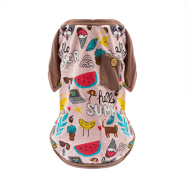 Футболка для собак Summer L розовый (унисекс)