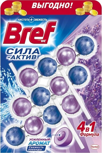 Блок для унитаза Bref Сила Актив Свежесть Лаванды