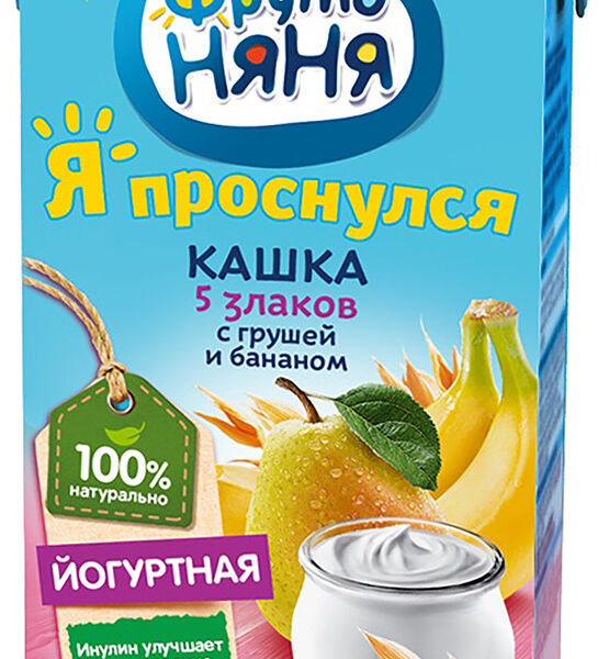 Каша йогуртная 5 злаков ФрутоНяня Я проснулся с грушей и бананом с 6 месяцев