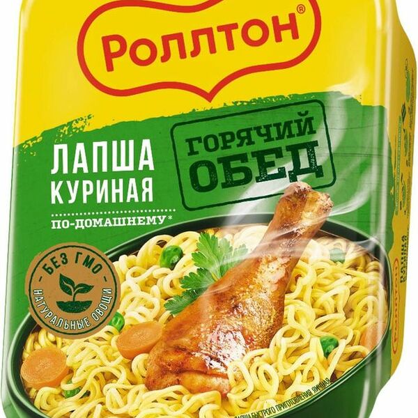 Лапша яичная Роллтон Куриная по-домашнему быстрого приготовления 90г