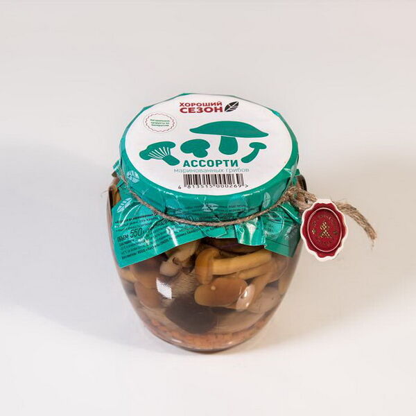 Ассорти из маринованных грибов Хороший сезон 520г ст/б
