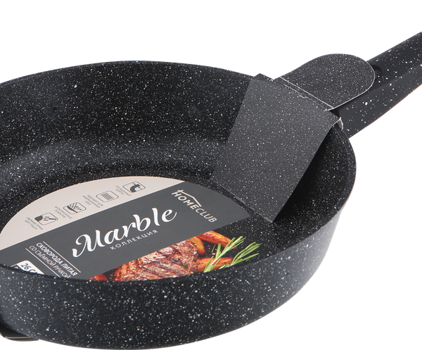 Сковорода HOMECLUB Marble 24см литая со съемной ручкой soft touch HC-24I-SR