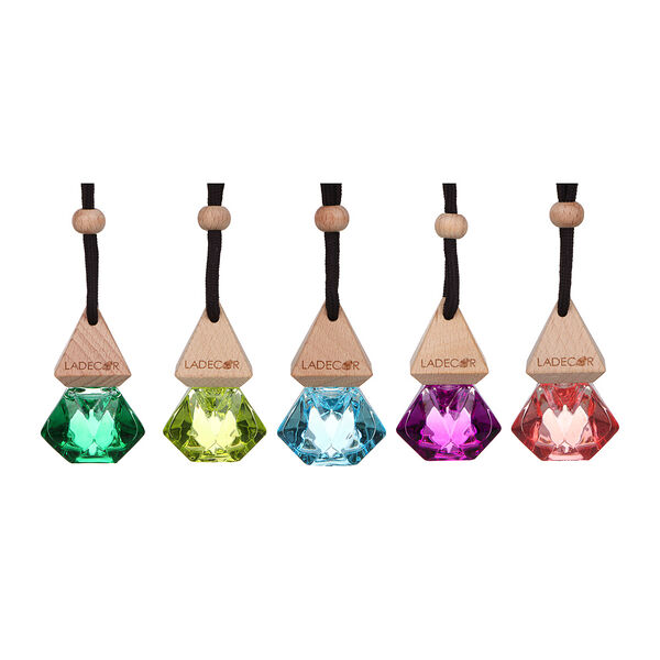 LADECОR Ароматизатор на подвесе 7 мл в цветном флаконе аромат в ассортименте